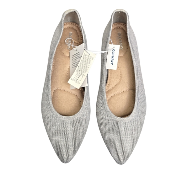 Old Navy Womens Grey Knit Pointed Toe Flats Shoe Size 7 NWT - Picture 1 of 7